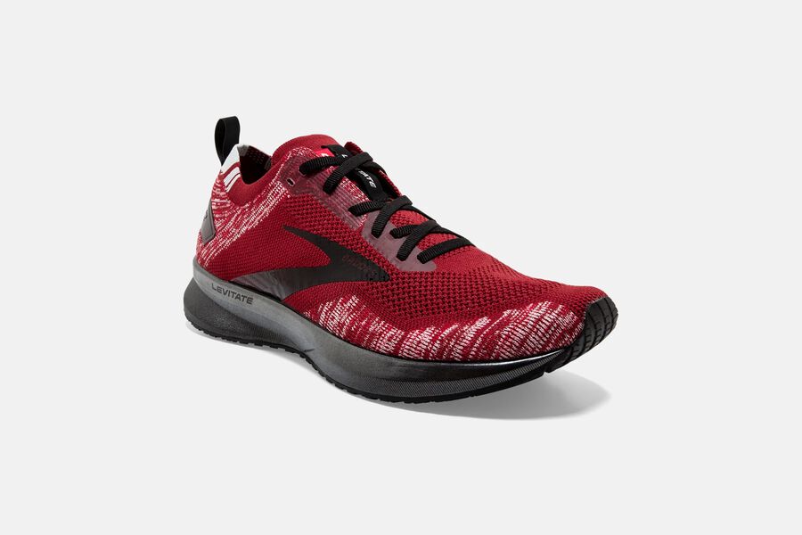 Brooks Running Shoes - Levitate 4 Road Mens - Red/Grey/Black - BON-837169